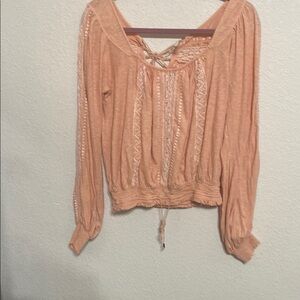 Free People Peach Blouse